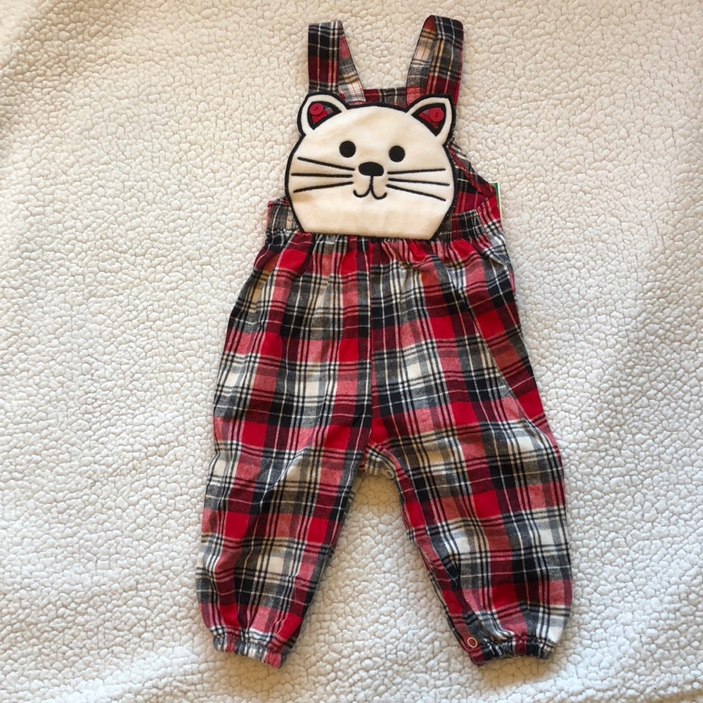 NWT FLANNEL PLAID KITTY CAT OUTFIT!